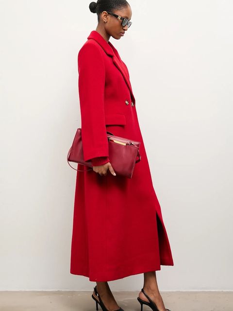 Answear.LAB płaszcz wełniany kolor czerwony