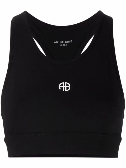 ANINE BING logo-print sports bra - Black - zdjęcie produktu nr 1