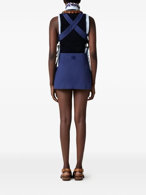Miu Miu garment-dyed gabardine mini-dress - Blue