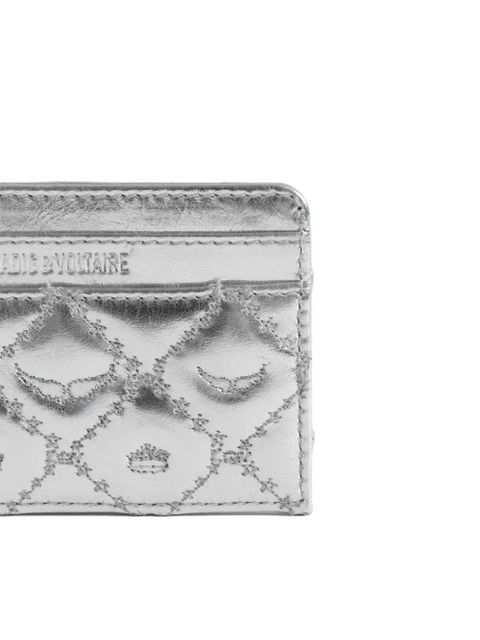 Zadig&Voltaire quilted leather card holder - Silver