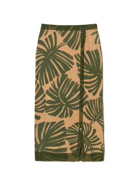 TWINSET leaf-print midi skirt - Neutrals - zdjęcie produktu nr 1