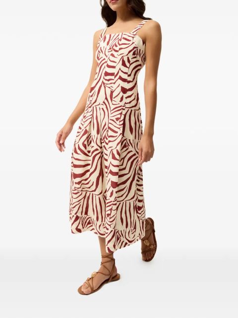 Marie Oliver Dixon zebra-print midi dress - Neutrals