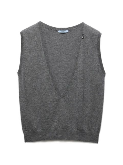 Prada cashmere V-neck vest - Grey - zdjęcie produktu nr 1