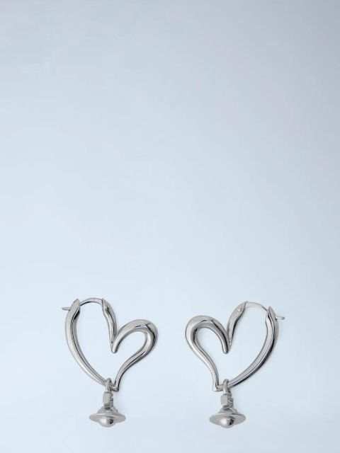 Vivienne Westwood Emily heart-shaped hoop earrings - Silver - zdjęcie produktu nr 1