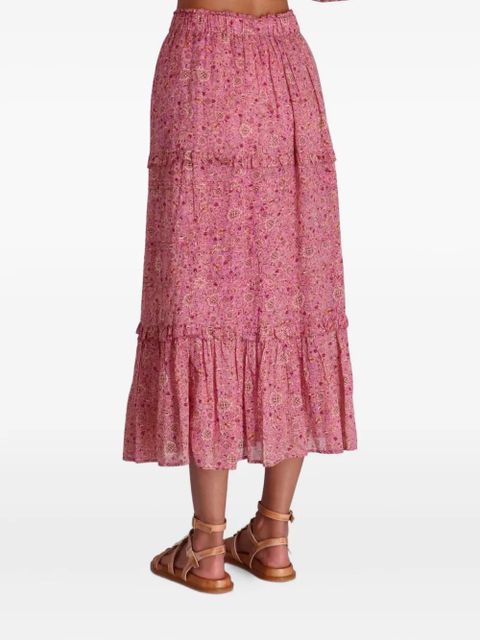 ISABEL MARANT ruffled print long skirt - Pink - zdjęcie produktu nr 2