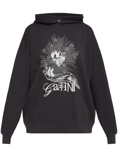 GANNI graphic-print hoodie - Grey - zdjęcie produktu nr 1