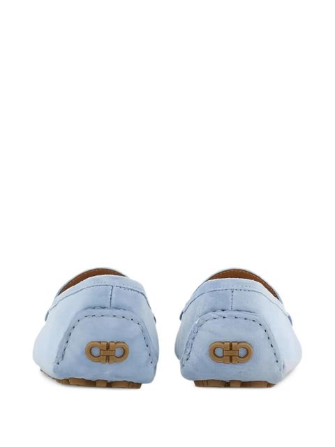 Ferragamo Gancini applique flat shoes - Blue