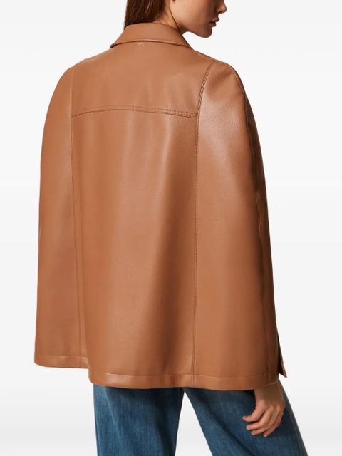 TWINSET button faux-leather cape jacket - Brown