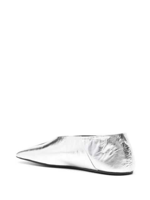 Jil Sander metallic leather ballerina shoes - Silver - zdjęcie produktu nr 2
