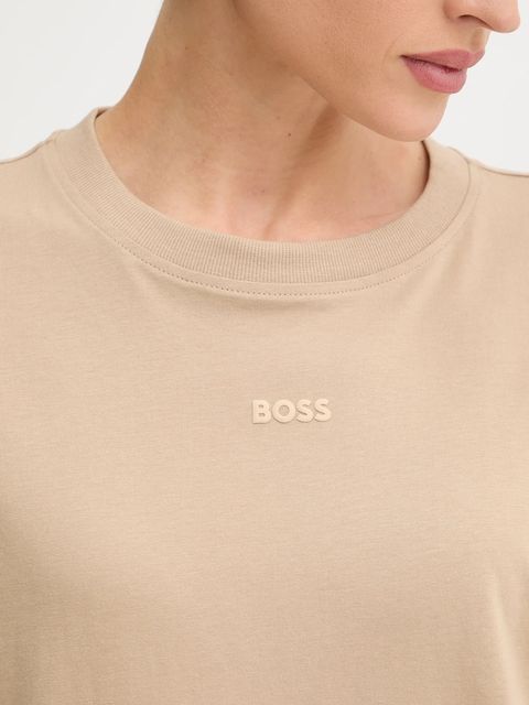 BOSS Orange t-shirt bawełniany damski kolor beżowy 50523256