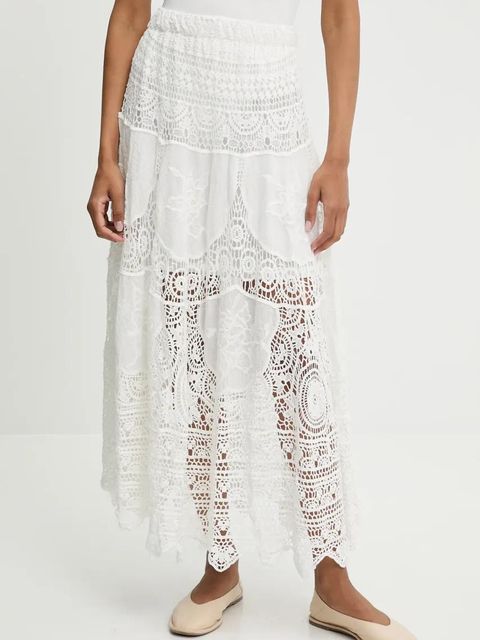 Answear.LAB spódnica bawełniana kolor biały maxi rozkloszowana - zdjęcie produktu nr 1