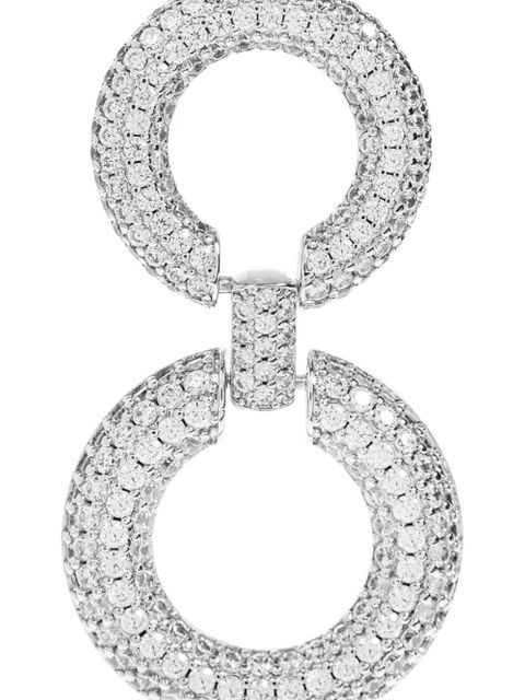 Self-Portrait crystal-embellishment earrings - Silver