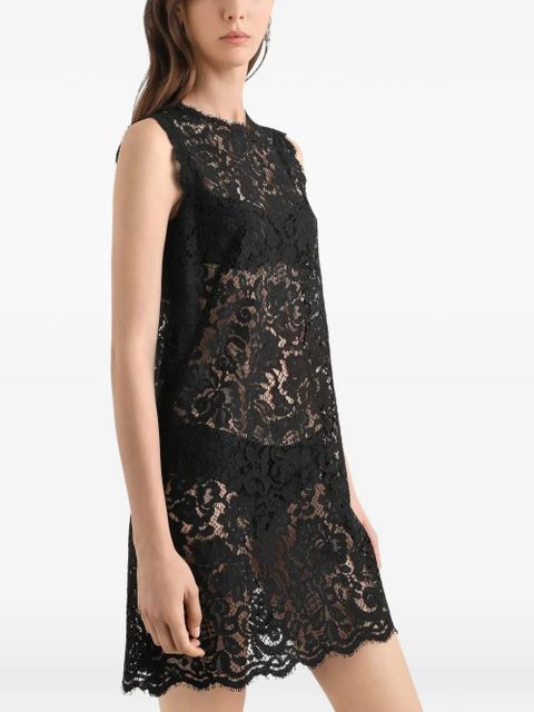 Dolce & Gabbana lace zip-fastening mini dress - Black