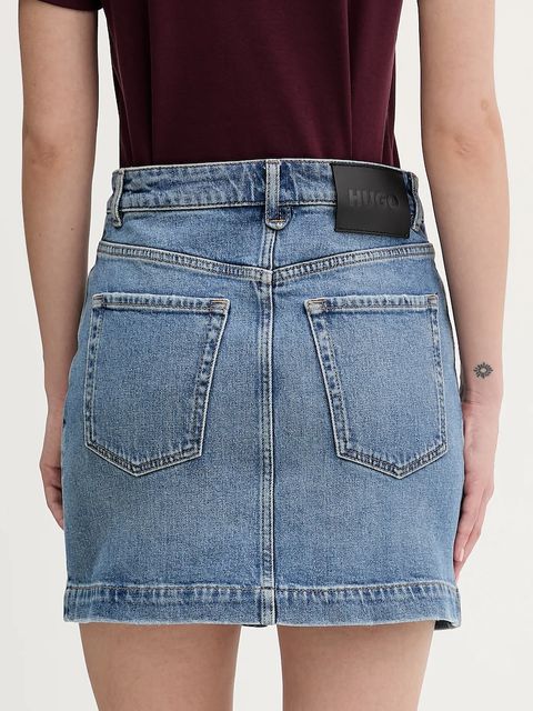 HUGO spódnica jeansowa Gilvie mini prosta 50553182