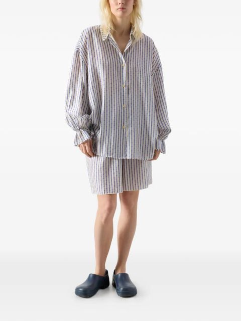 American Vintage Zivow striped ruffled-cuffs shirt - Neutrals - zdjęcie produktu nr 2