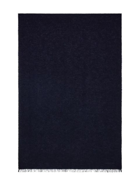 Ferragamo lurex thread embroidered-logo scarf - Blue