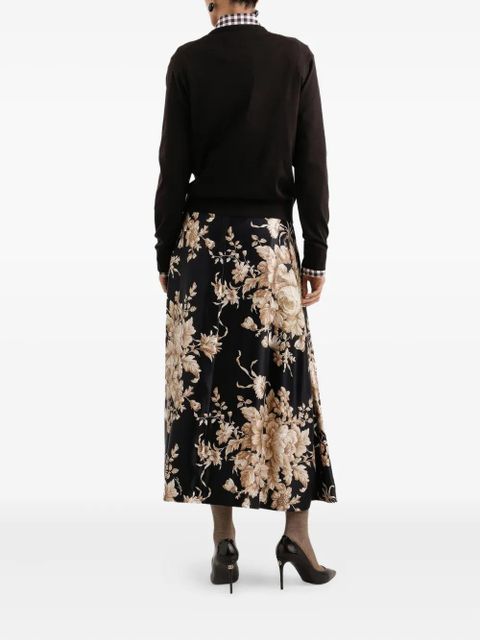 Dolce & Gabbana logo-embroidered cashmere top - Brown