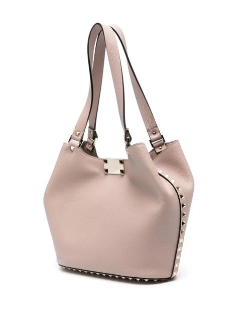 Valentino Garavani Rockstud leather shoulder bag - Neutrals