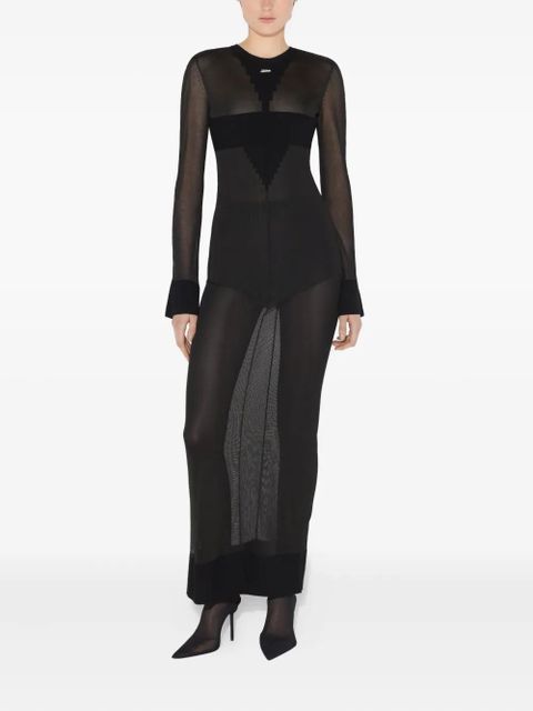 Jean Paul Gaultier long-sleeves knitted maxi dress - Black