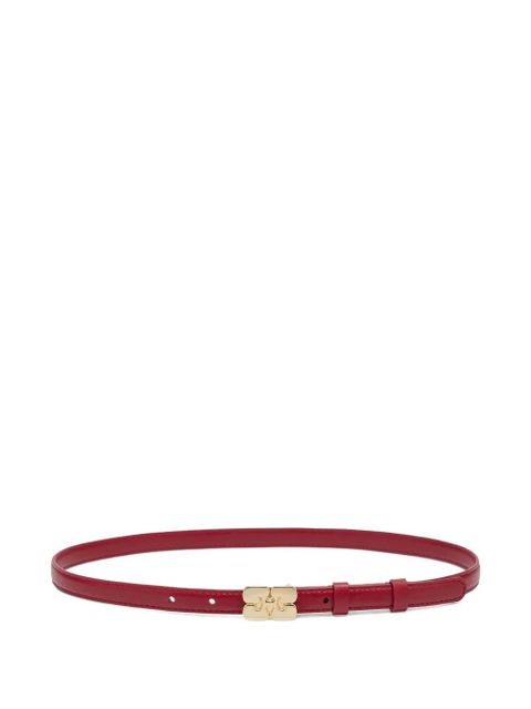 GANNI Kat logo-buckle leather belt - Red - zdjęcie produktu nr 1