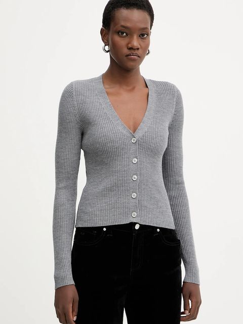 Pinko kardigan z dodatkiem wełny damski kolor szary lekki 105506 A18M