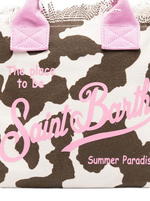 MC2 Saint Barth fringed cow print bag - Neutrals