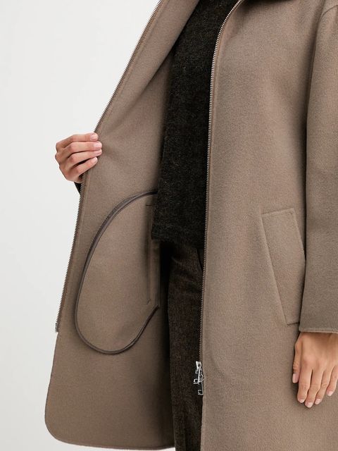 Filippa K płaszcz wełniany kolor brązowy 32042