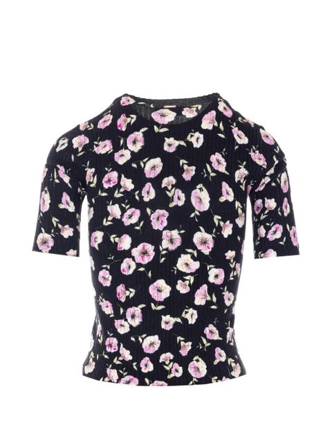 TWINSET floral crew-neck T-shirt - Black - zdjęcie produktu nr 2