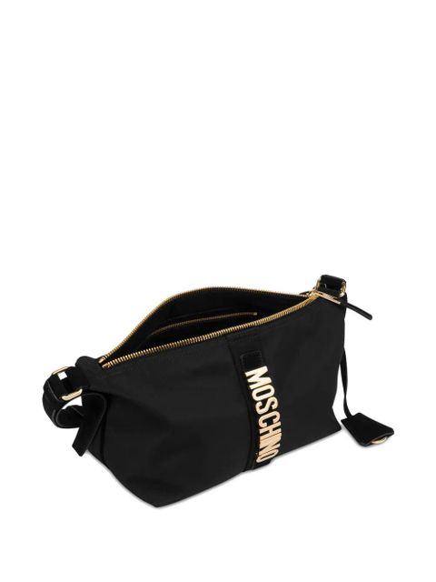 Moschino logo-lettering shoulder bag - Black