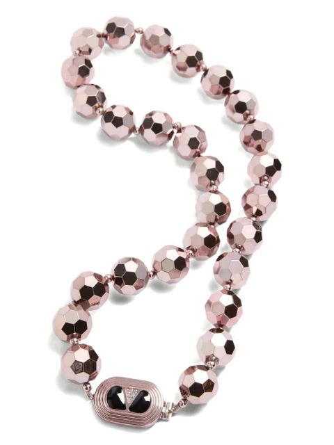 Valentino Garavani faceted-sphere enamel necklace - Pink