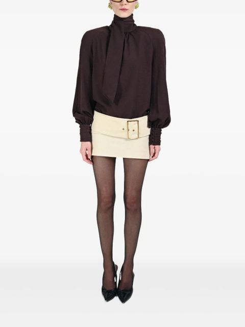 Rowen Rose bow-neck blouse - Brown - zdjęcie produktu nr 2