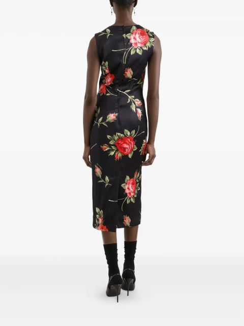 Dolce & Gabbana floral-print midi dress - Black