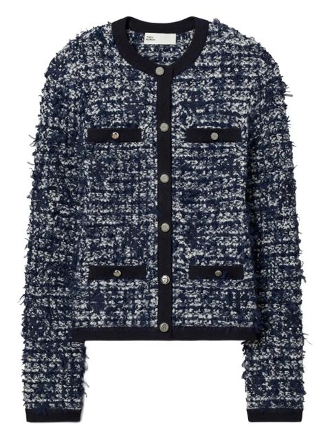 Tory Burch Kendra tweed button cardigan - Blue - zdjęcie produktu nr 1