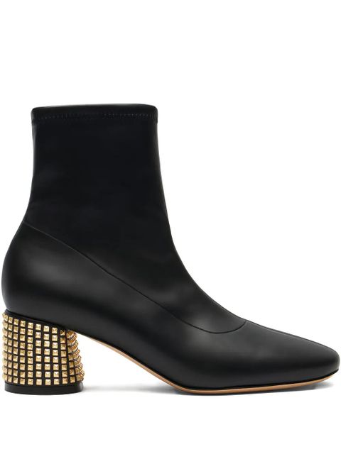 Casadei 50mm leather ankle boots - Black - zdjęcie produktu nr 1