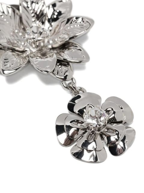 Blumarine flower-embellished drop earrings - Silver
