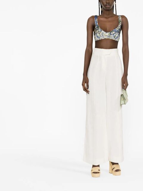 ZIMMERMANN Tama floral-print silk bralette - Blue