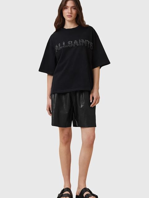 AllSaints t-shirt bawełniany AMELIE damski kolor czarny W123JC