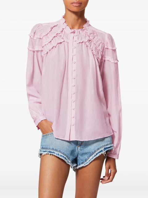 MARANT ÉTOILE Christa ruffled top - Pink - zdjęcie produktu nr 2