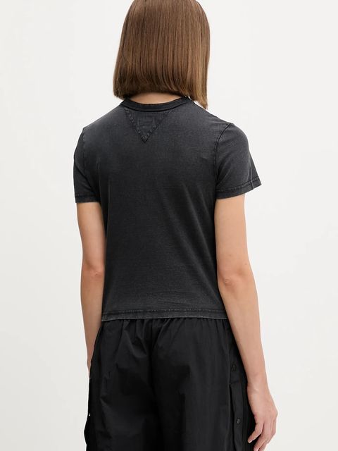 Tommy Jeans t-shirt bawełniany damski kolor czarny DW0DW21533