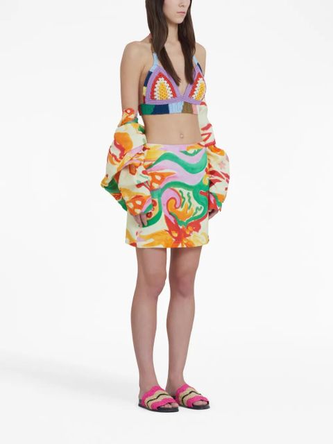 Marni watercolour-print skirt - Neutrals