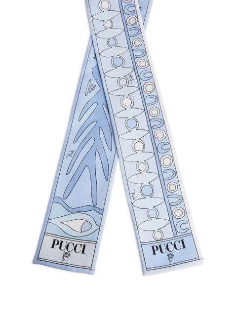 PUCCI Angoli and Soleil-print silk twill scarf - Blue - zdjęcie produktu nr 2