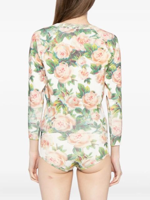 Simone Rocha floral shrunken top - Pink