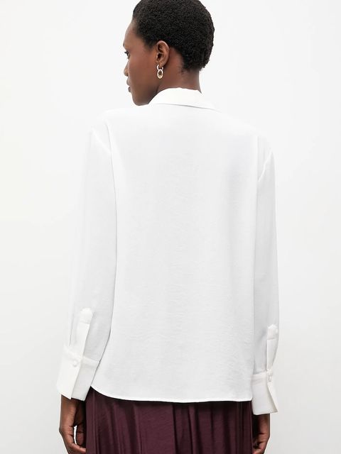 Answear.LAB koszula damska kolor biały relaxed z wiązanym dekoltem