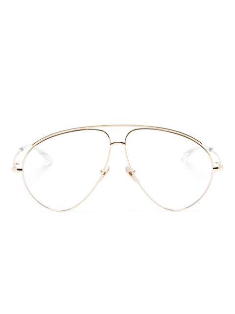 Gucci Eyewear pilot-frame glasses - Gold - zdjęcie produktu nr 1