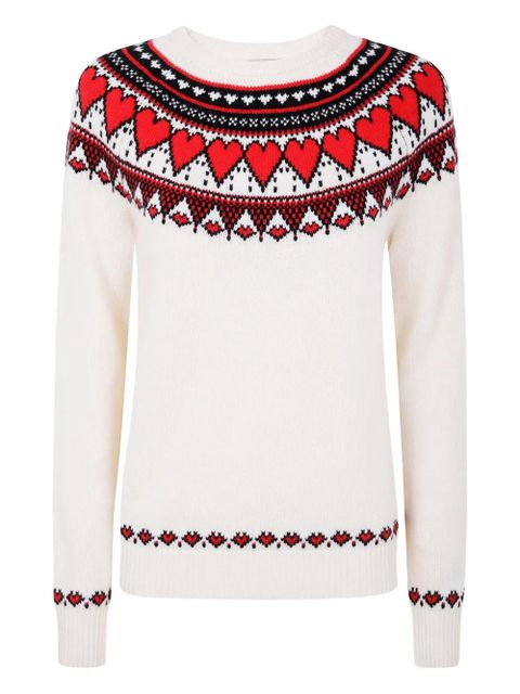 MC2 Saint Barth nordic-style heart print sweater - White - zdjęcie produktu nr 1