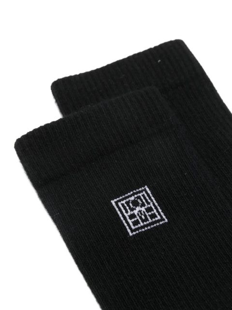 TOTEME monogram-embroidered socks (pack of two) - Black - zdjęcie produktu nr 2