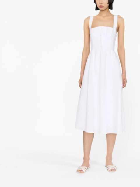 Reformation Tagliatelle linen midi dress - White - zdjęcie produktu nr 2