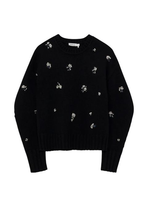 Simkhai Coraline floral-embellished crew-neck sweater - Black - zdjęcie produktu nr 1