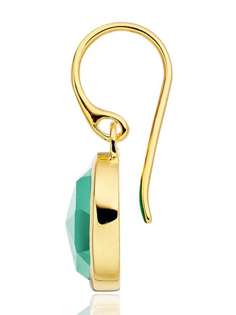 Monica Vinader Siren Wire Green Onyx earrings - Gold