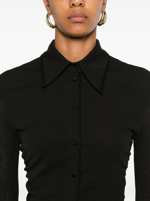 Nanushka long-sleeved buttoned polo shirt - Black